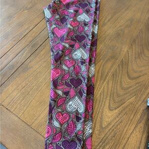 Heart Print Leggings - Pink & Purple